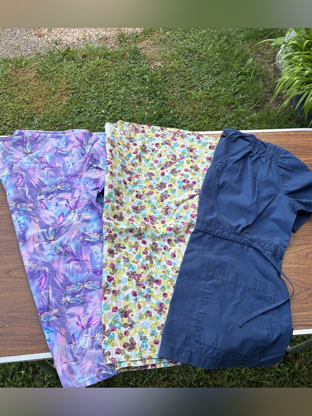 Set of 3 Scrub Tops Women’s Small/Medium Medical Healthcare Nurse Doctor
